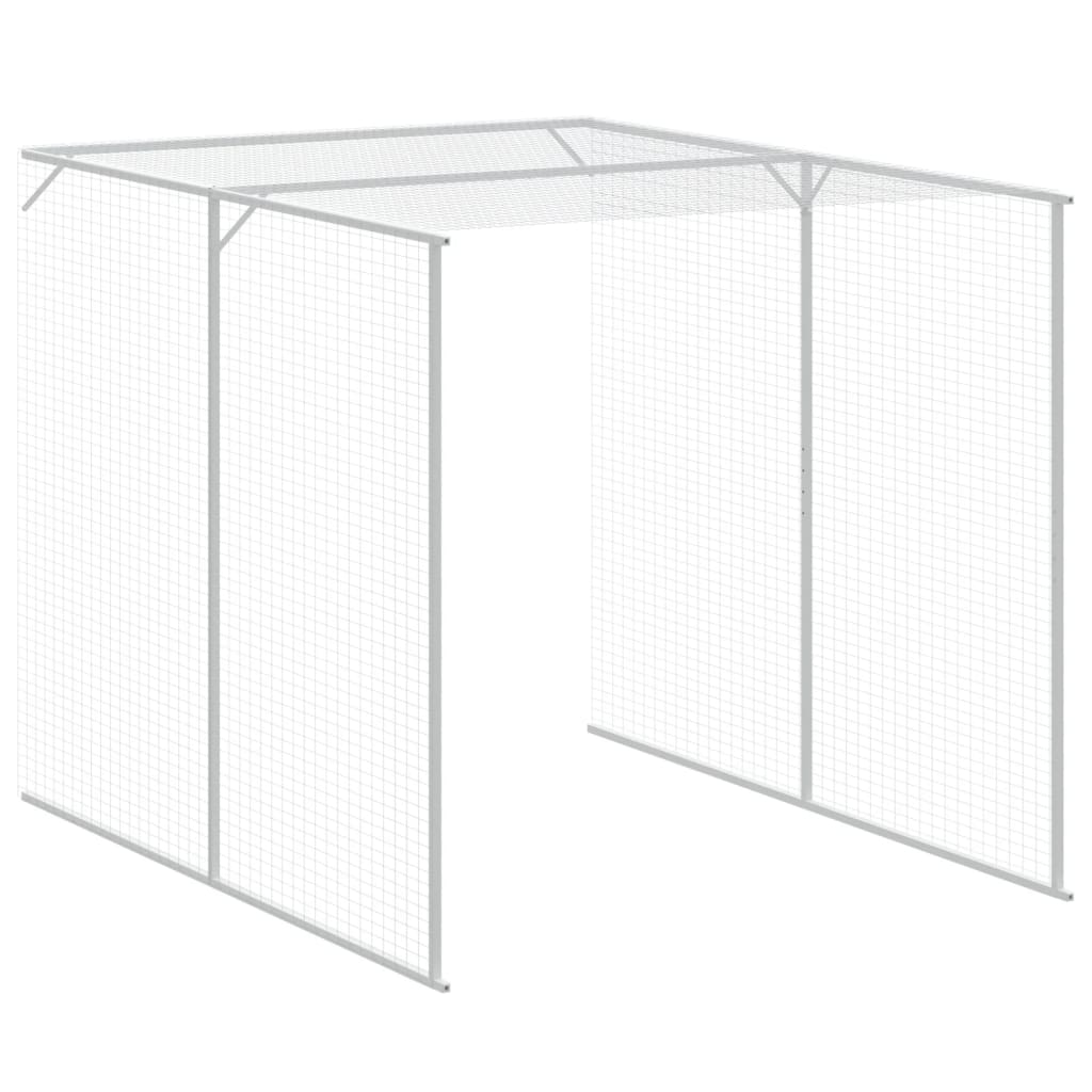 Kippenhok met ren 165x1067x181 cm staal lichtgrijs - Afbeelding 7