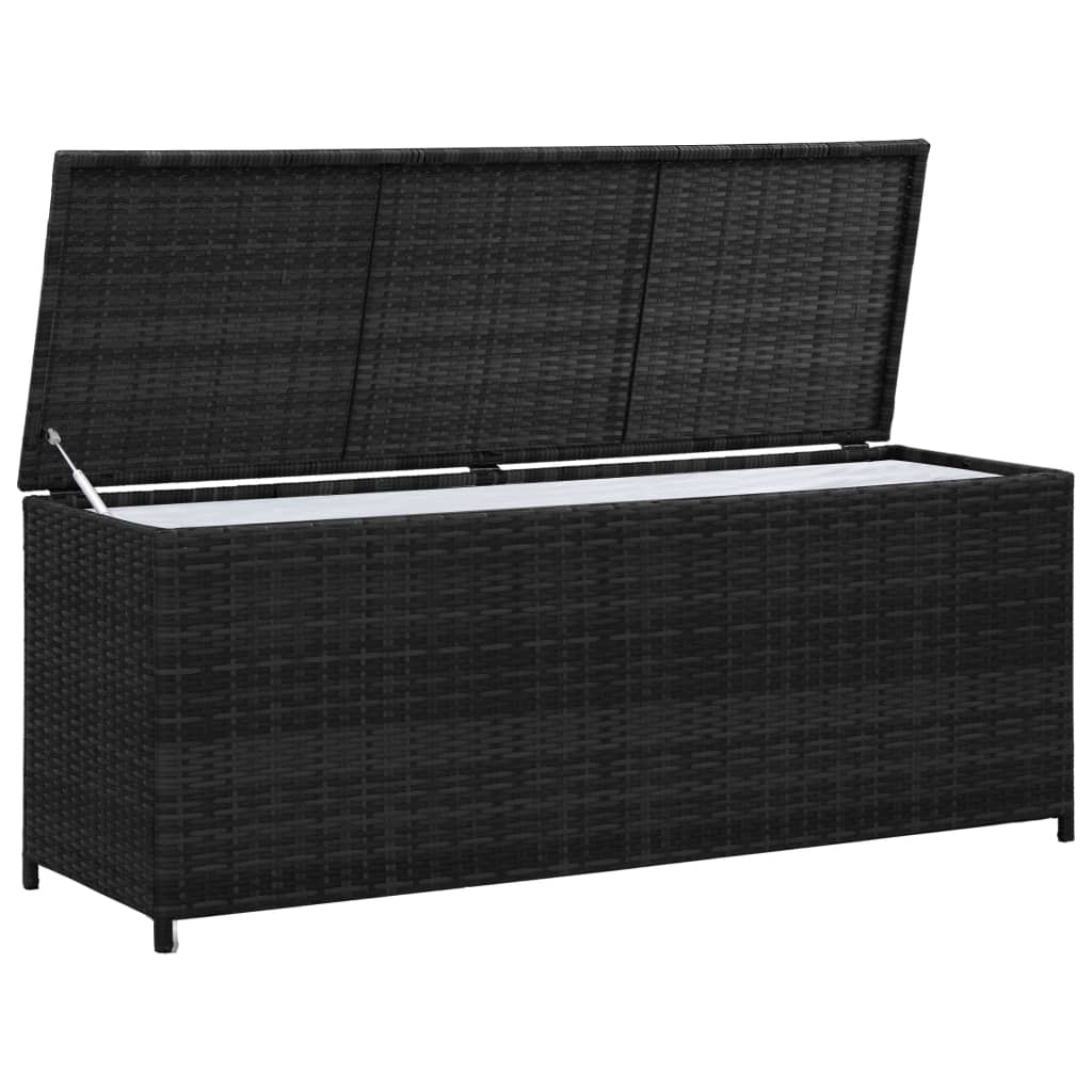 Tuinbox 150x50x60 cm poly rattan zwart - Afbeelding 2
