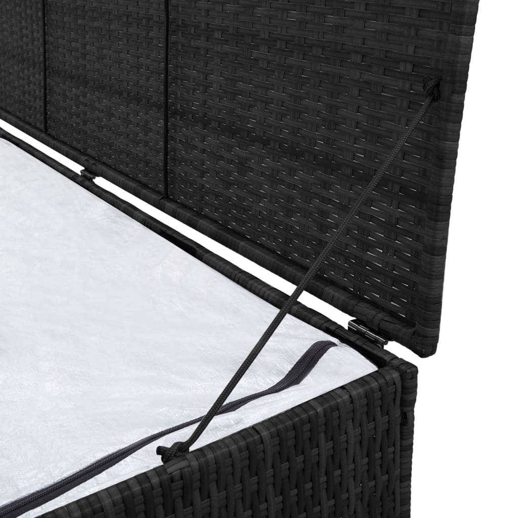 Tuinbox 150x50x60 cm poly rattan zwart - Afbeelding 3