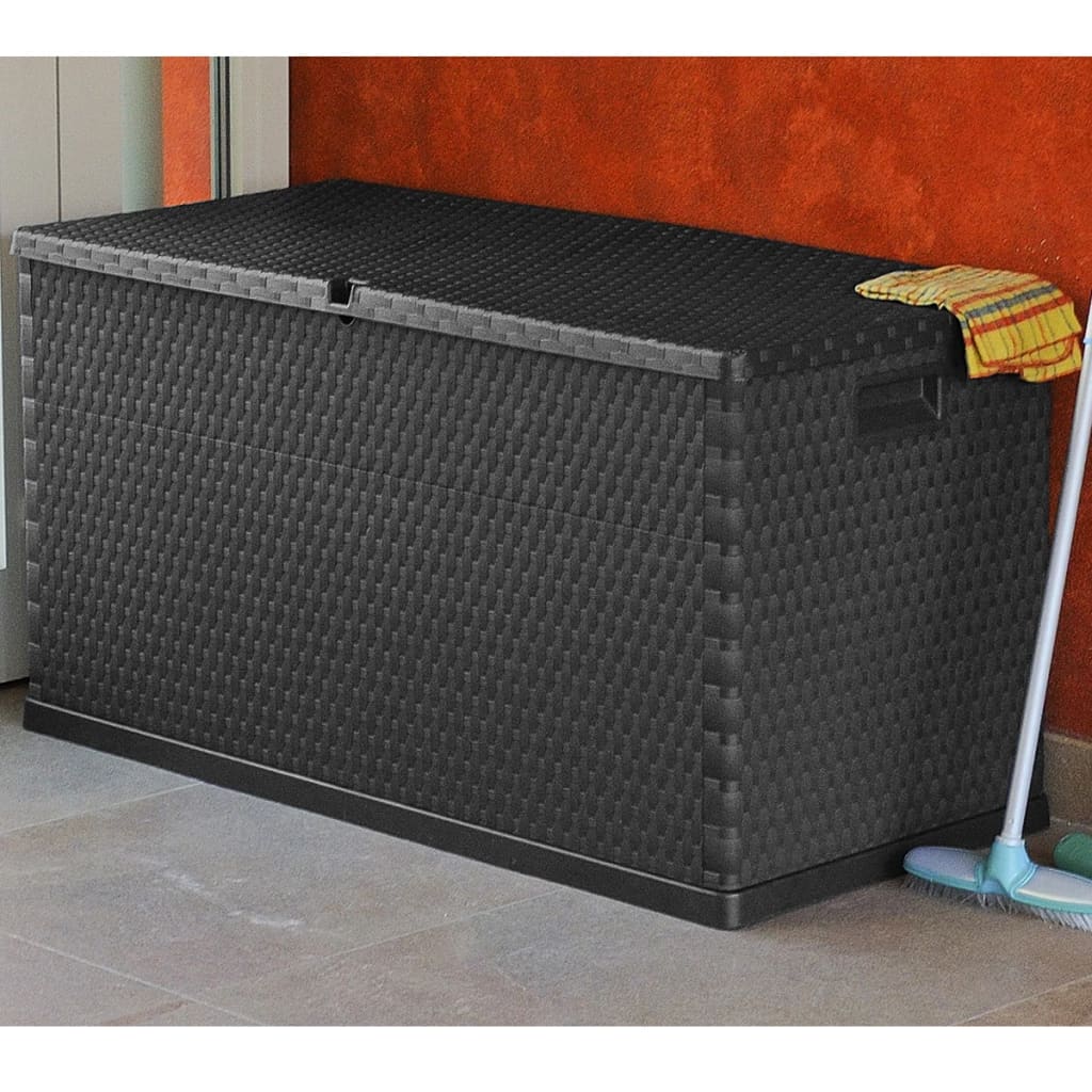 Tuinbox 120x56x63 cm polypropeen rattan antracietkleurig - Afbeelding 6