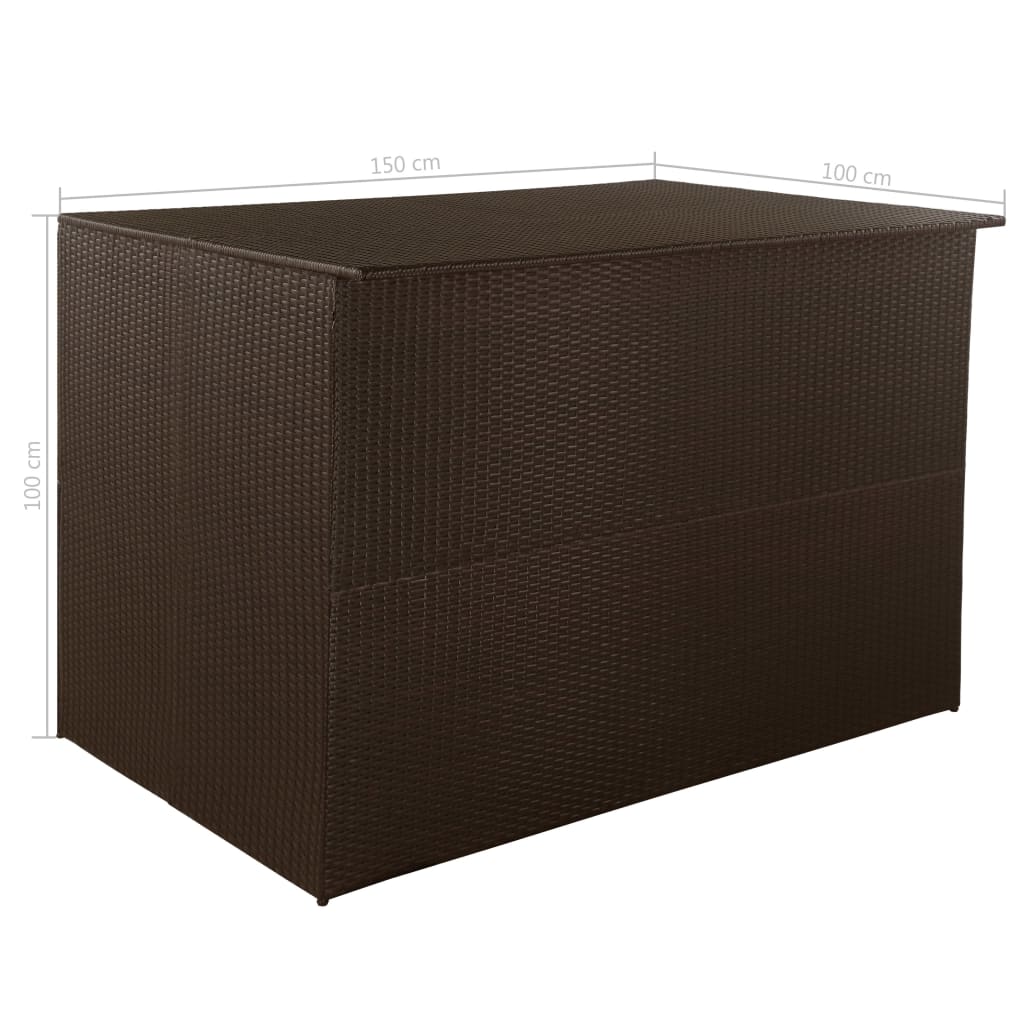 Tuinbox 150x100x100 cm poly rattan bruin - Afbeelding 7