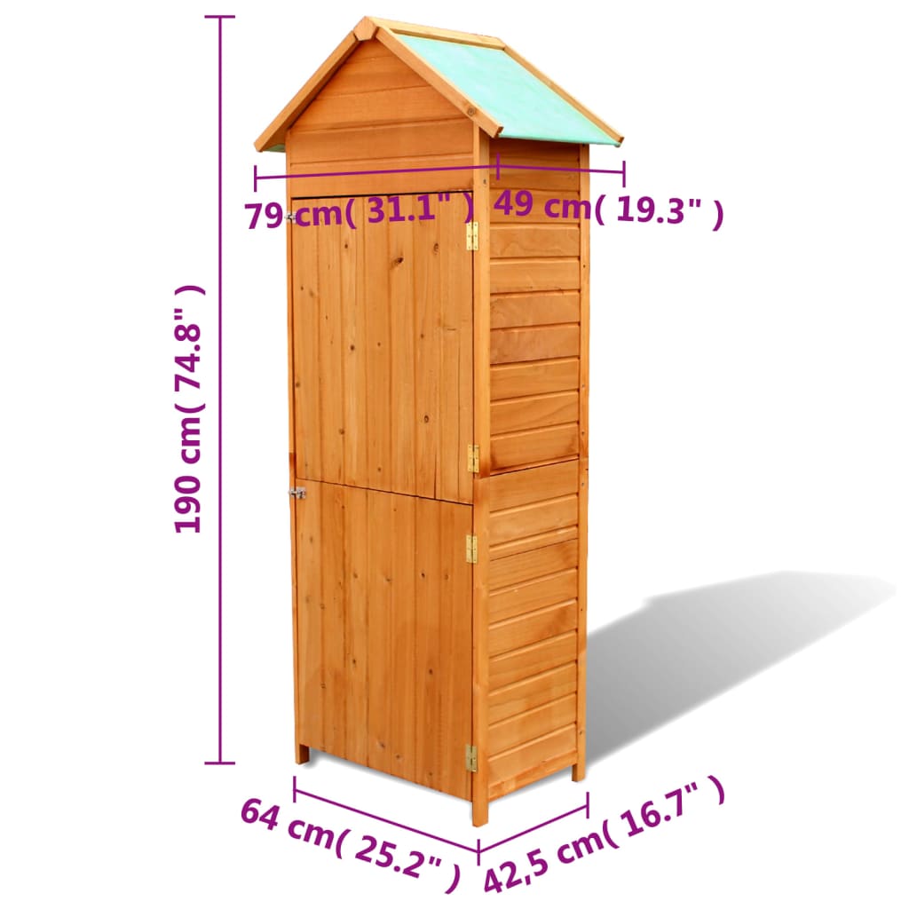 Tuinkast 42,5x64x190 cm bruin - Afbeelding 7
