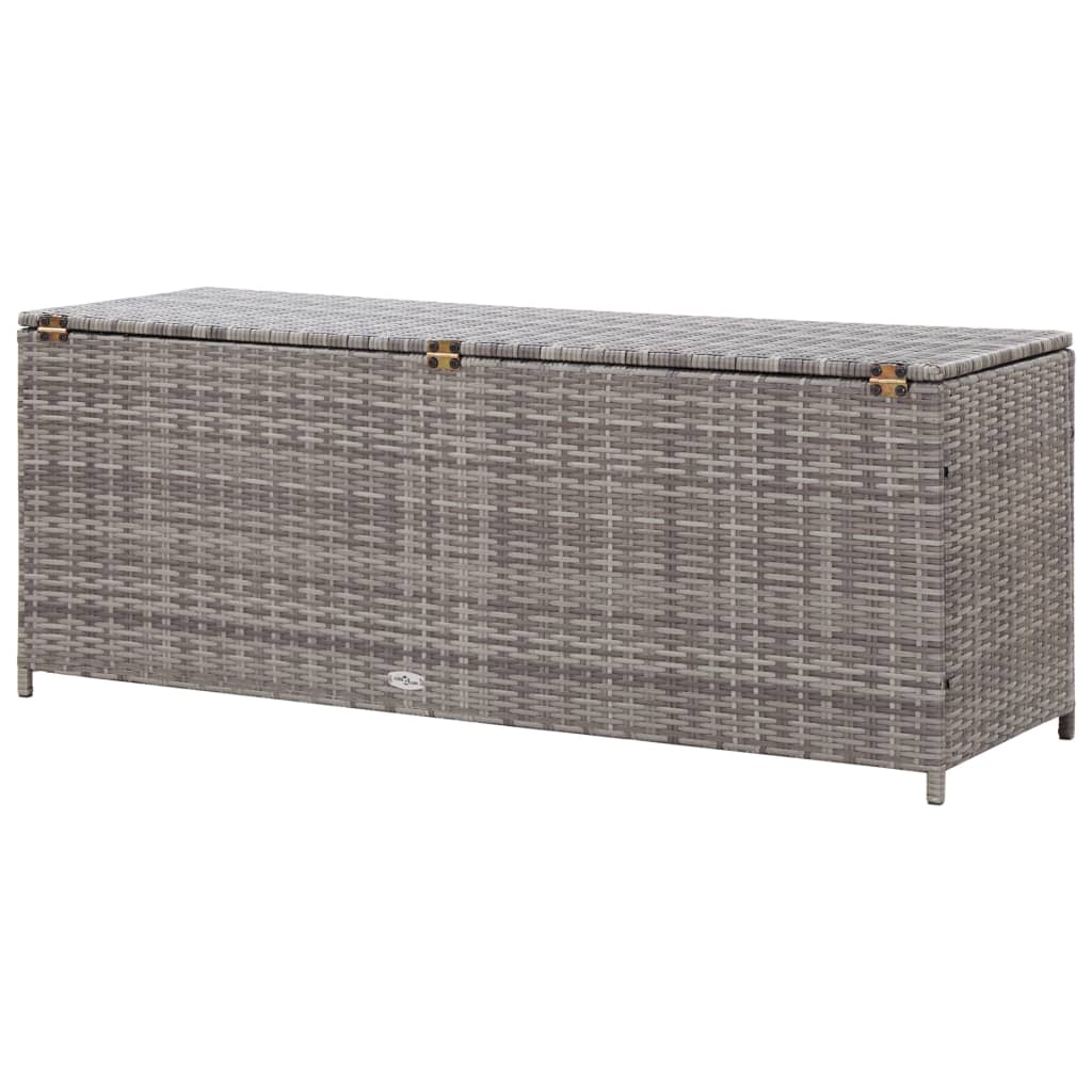 Tuinbox 120x50x60 cm poly rattan grijs - Afbeelding 5