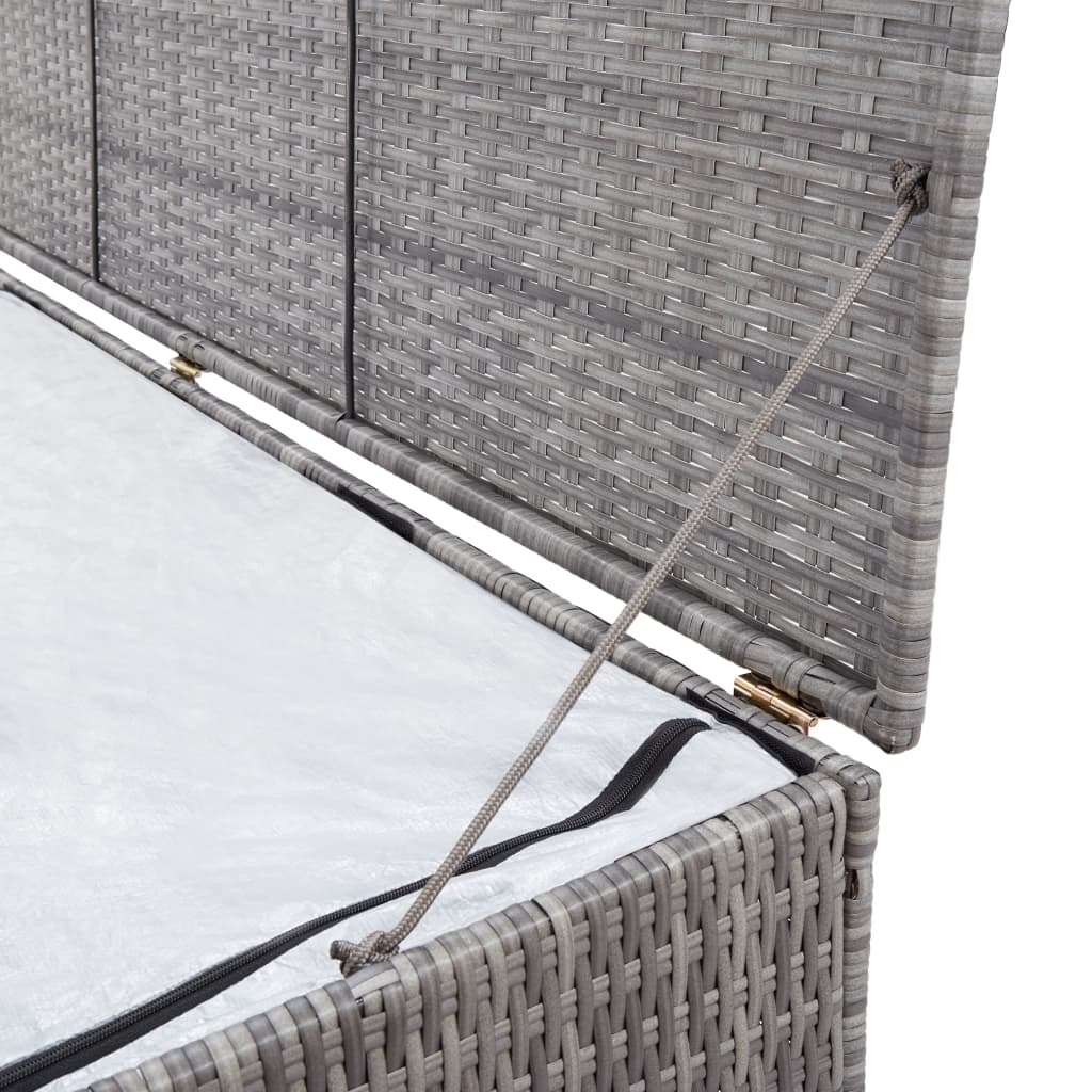 Tuinbox 120x50x60 cm poly rattan grijs - Afbeelding 6