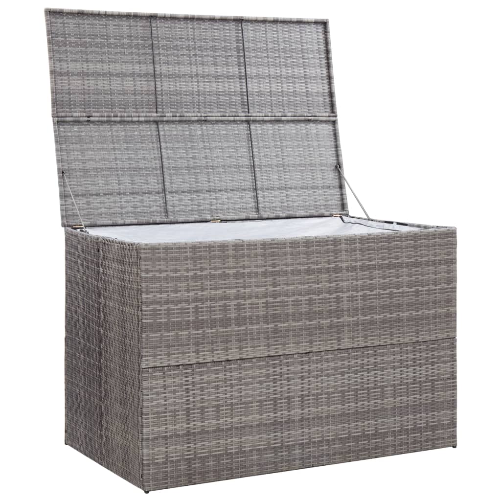 Tuinbox 150x100x100 cm poly rattan grijs - Afbeelding 4