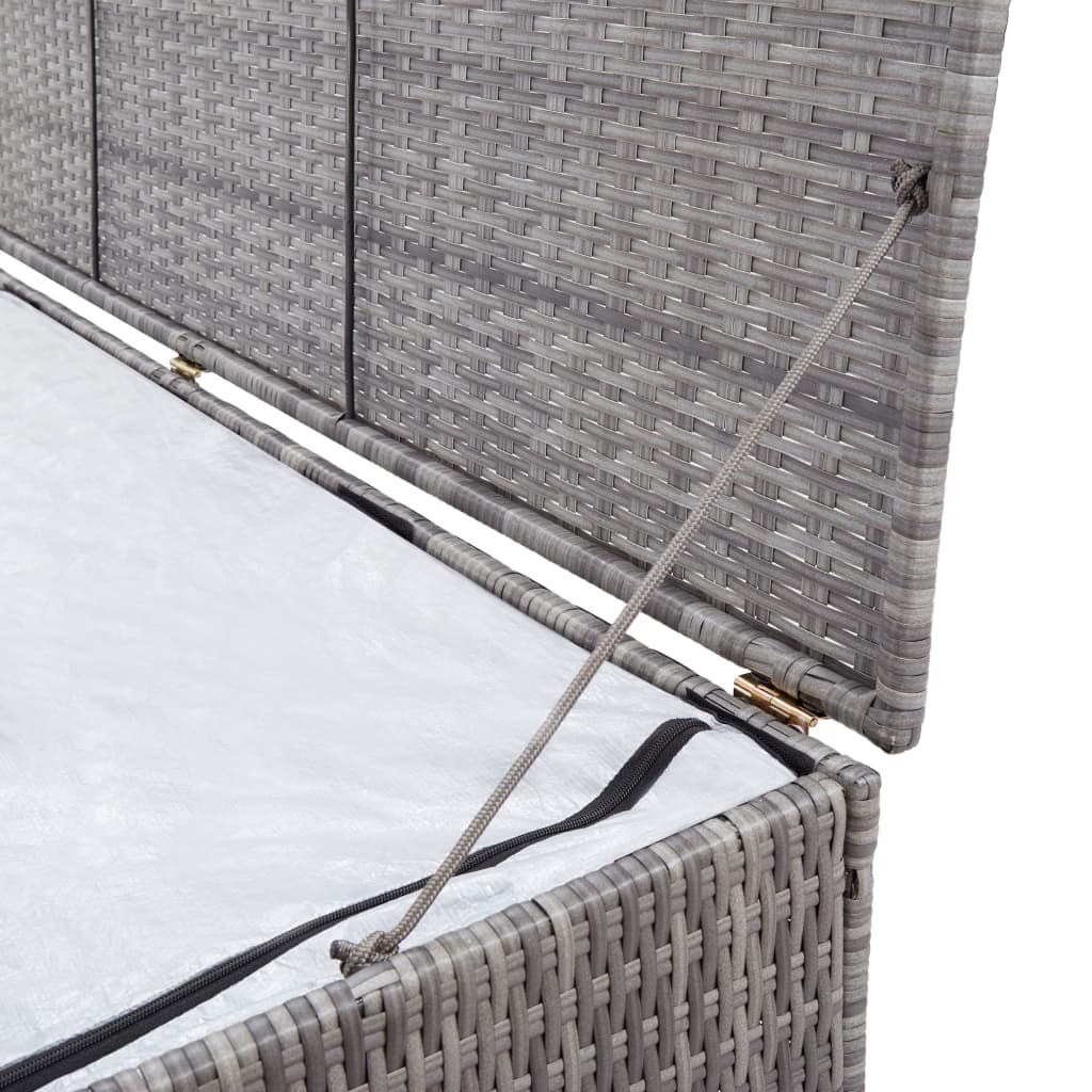 Tuinbox 150x100x100 cm poly rattan grijs - Afbeelding 6