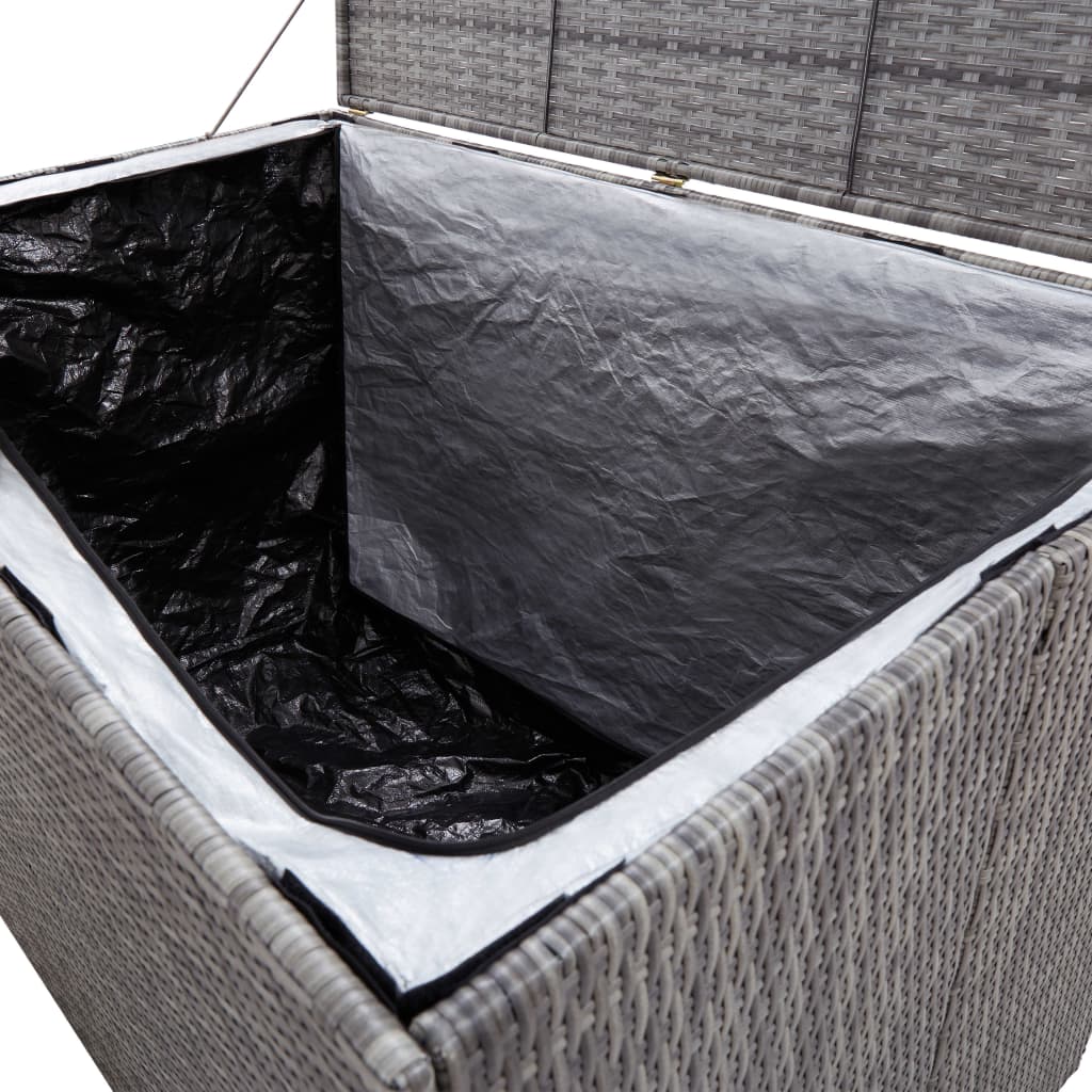 Tuinbox 150x100x100 cm poly rattan grijs - Afbeelding 7
