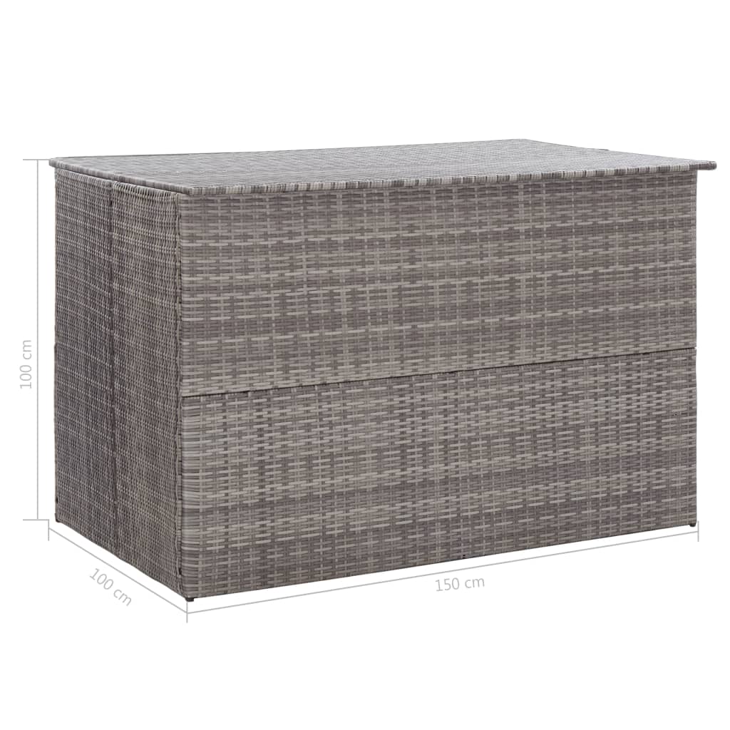 Tuinbox 150x100x100 cm poly rattan grijs - Afbeelding 9