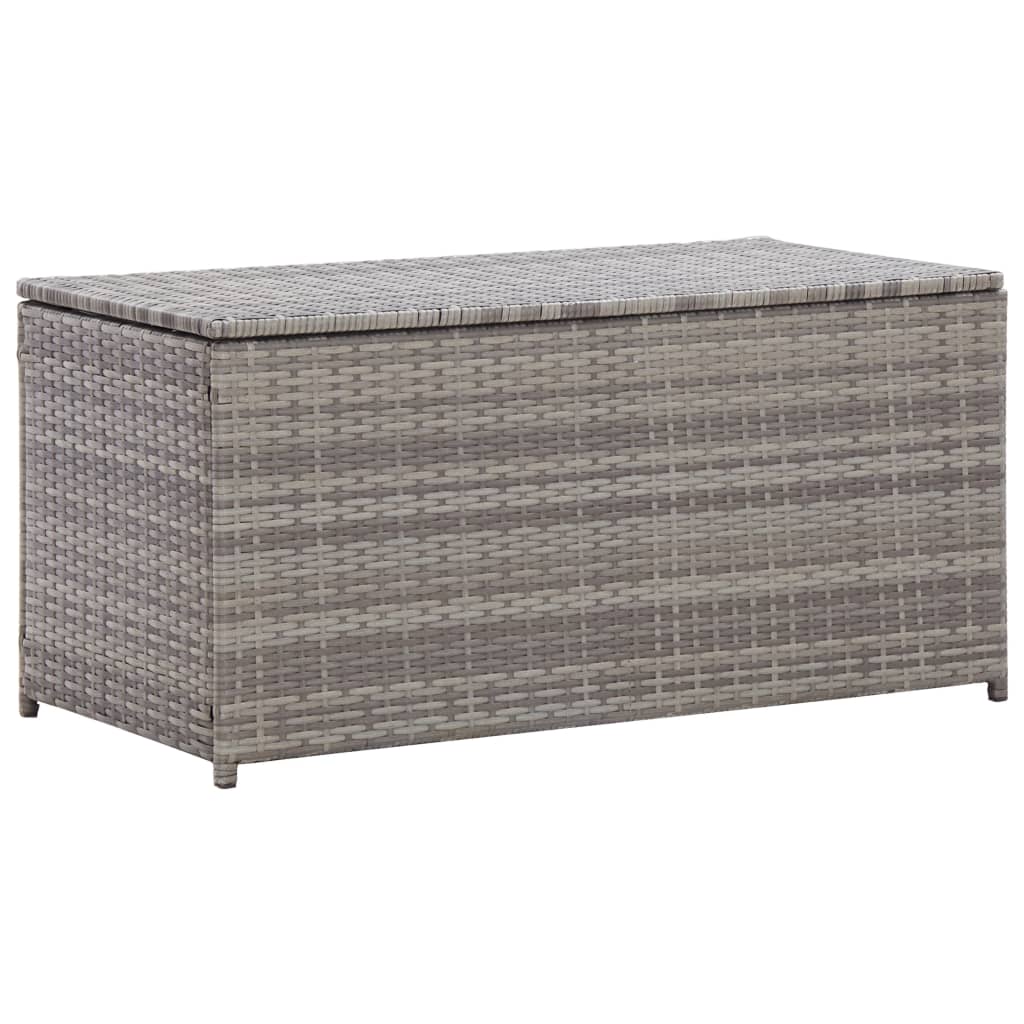 Tuinbox 100x50x50 cm poly rattan grijs - Afbeelding 2