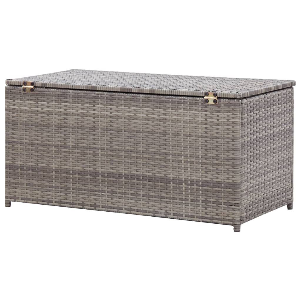 Tuinbox 100x50x50 cm poly rattan grijs - Afbeelding 6