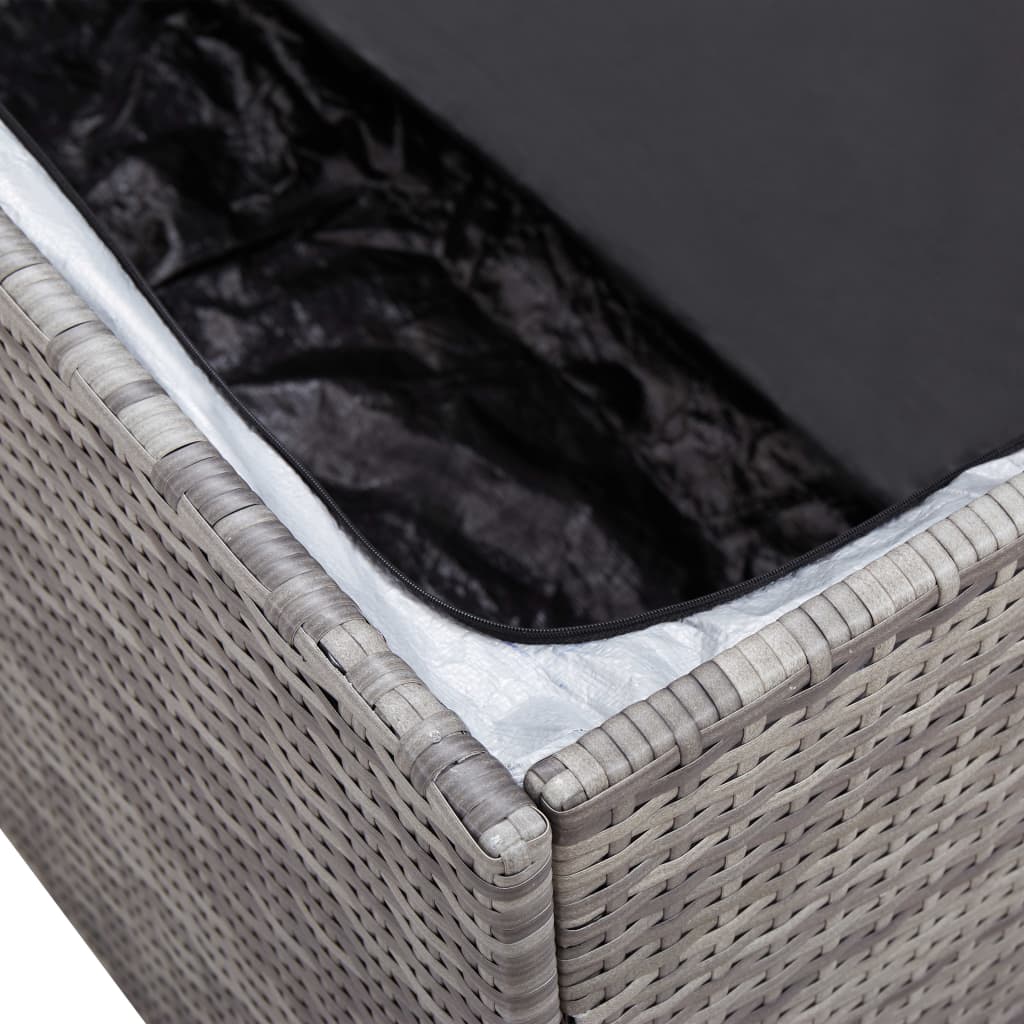 Tuinbox 100x50x50 cm poly rattan grijs - Afbeelding 8