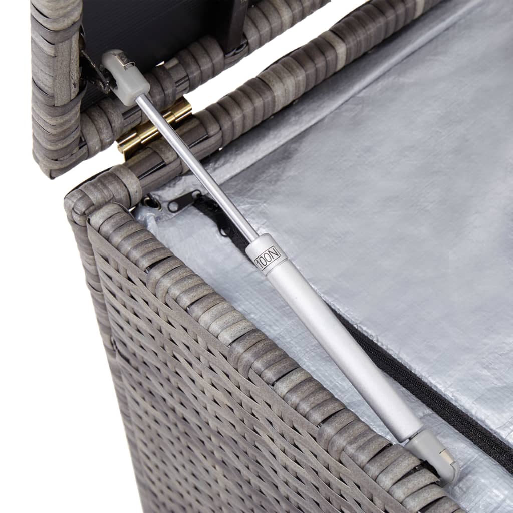 Tuinbox 100x50x50 cm poly rattan grijs - Afbeelding 9