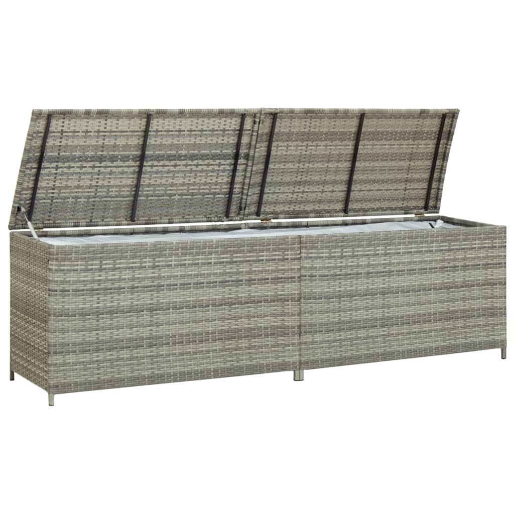 Tuinbox 200x50x60 cm poly rattan grijs - Afbeelding 3