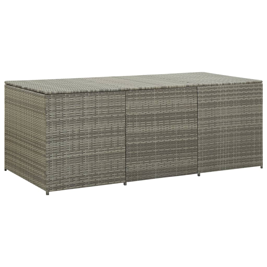 Tuinbox 180x90x70 cm poly rattan grijs - Afbeelding 2
