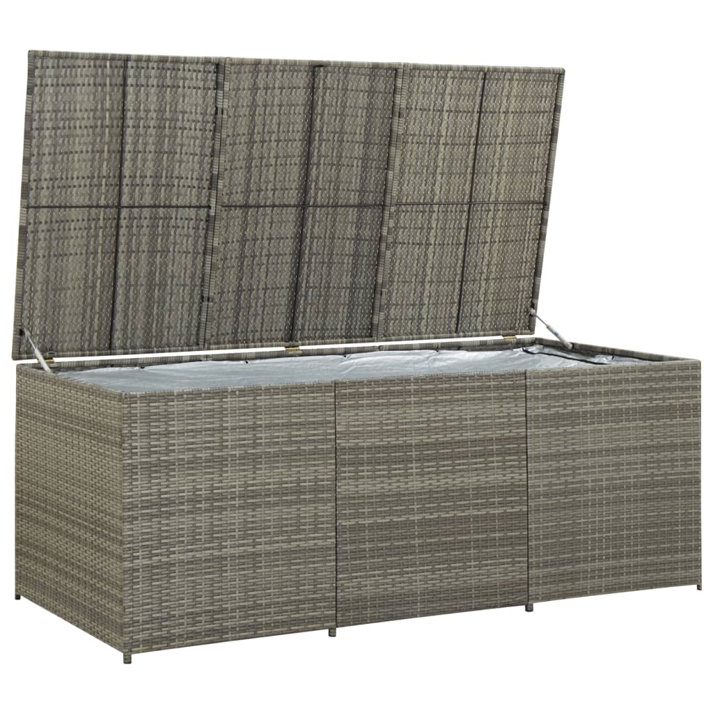 Tuinbox 180x90x70 cm poly rattan grijs - Afbeelding 3
