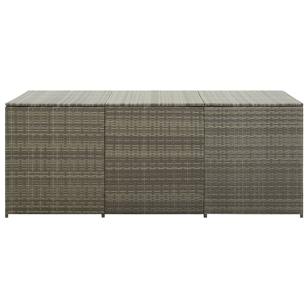 Tuinbox 180x90x70 cm poly rattan grijs - Afbeelding 4