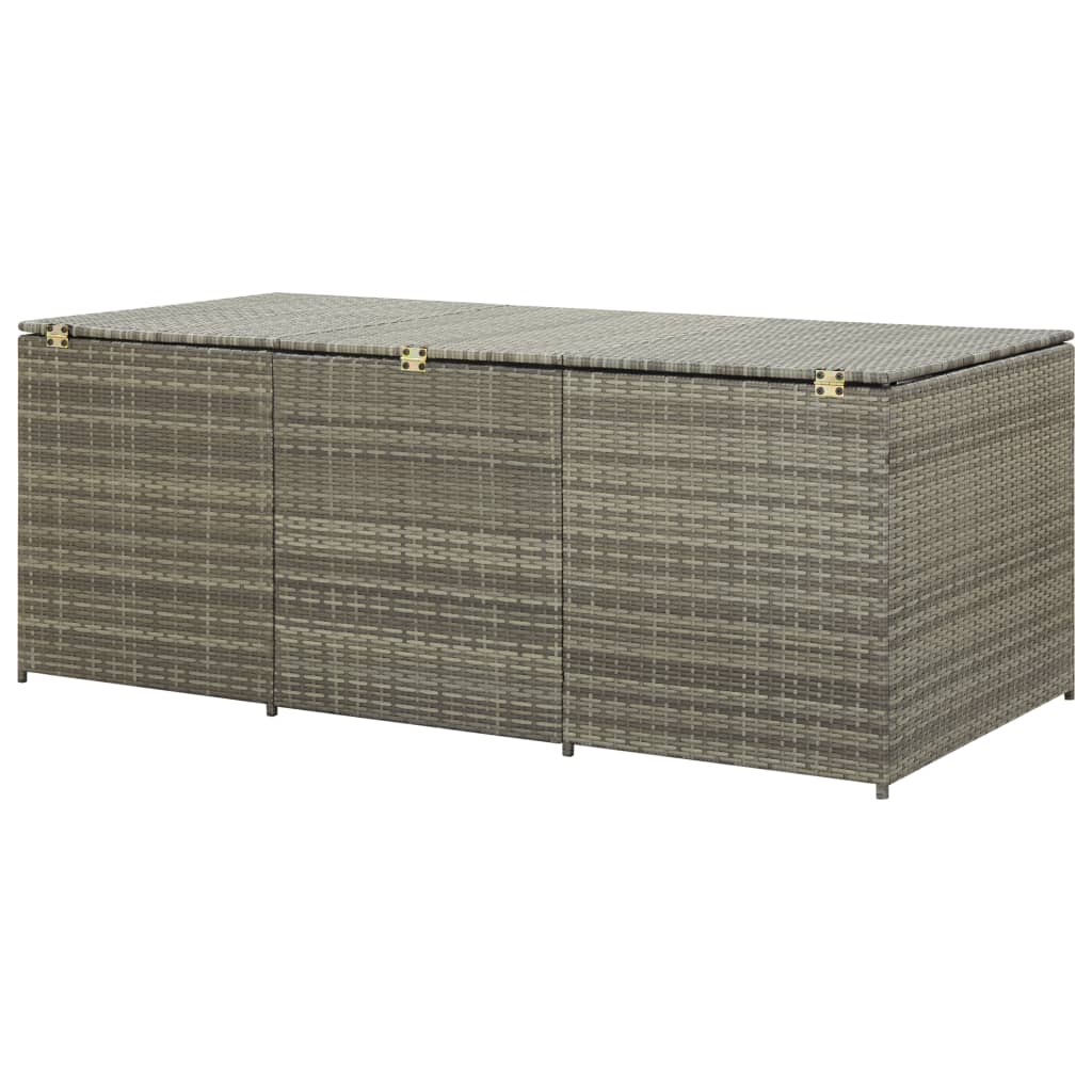 Tuinbox 180x90x70 cm poly rattan grijs - Afbeelding 6