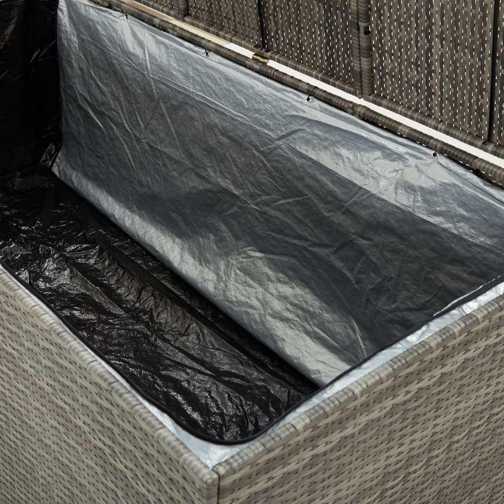 Tuinbox 180x90x70 cm poly rattan grijs - Afbeelding 8