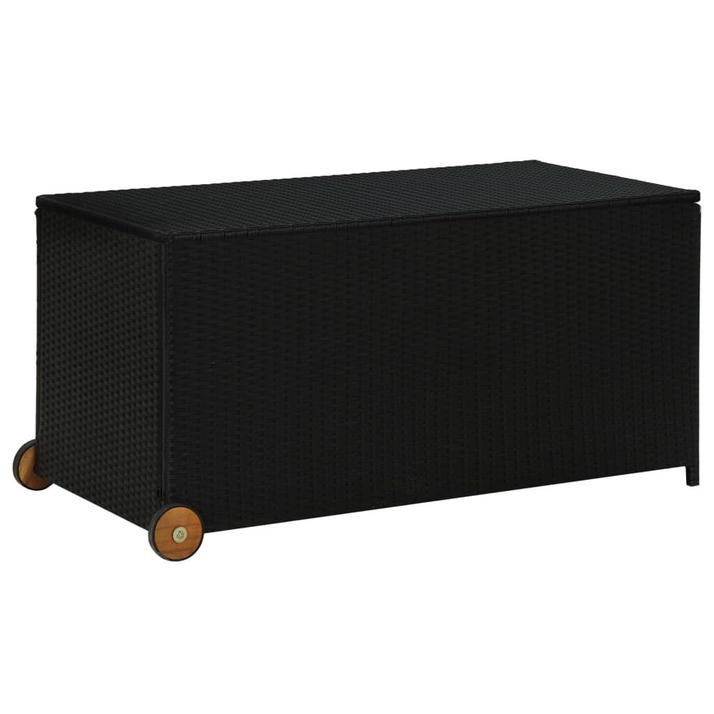Tuinbox 120x65x61 cm poly rattan zwart - Afbeelding 2