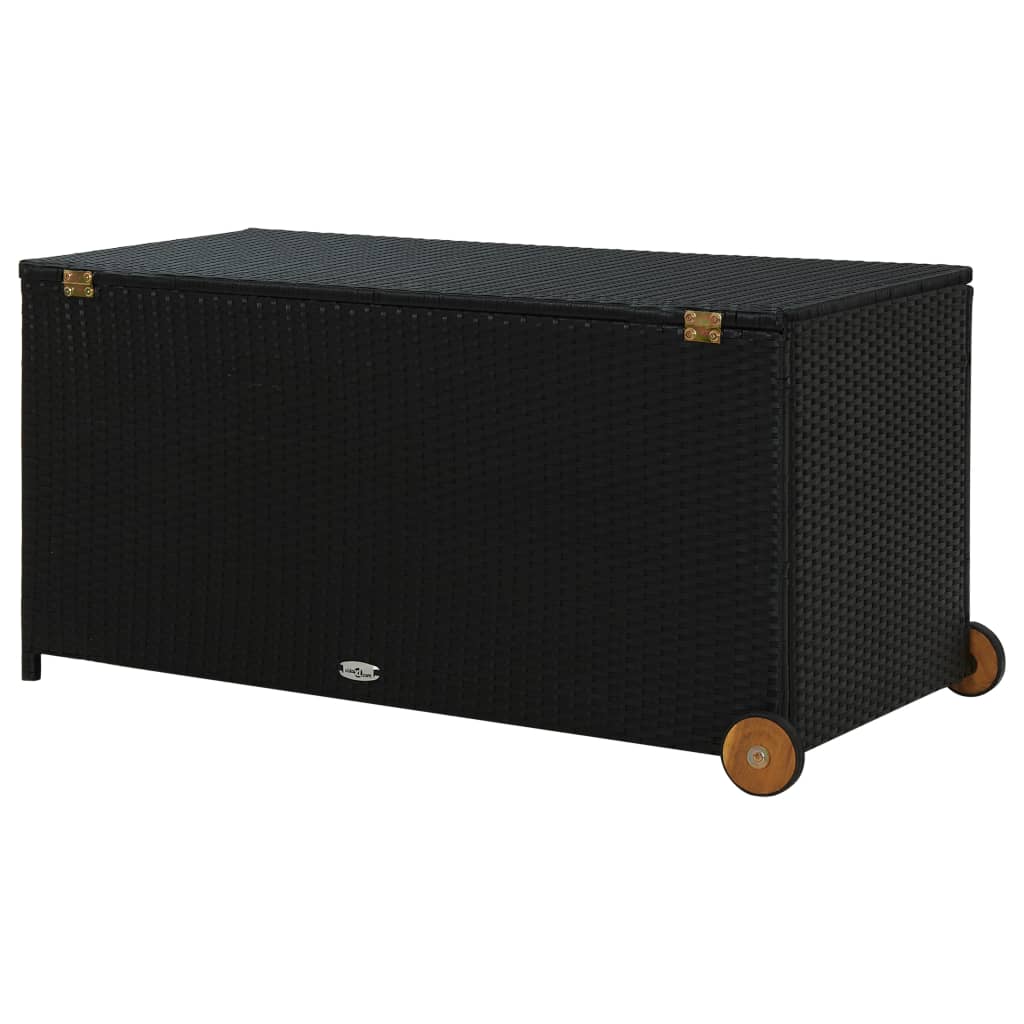 Tuinbox 120x65x61 cm poly rattan zwart - Afbeelding 5