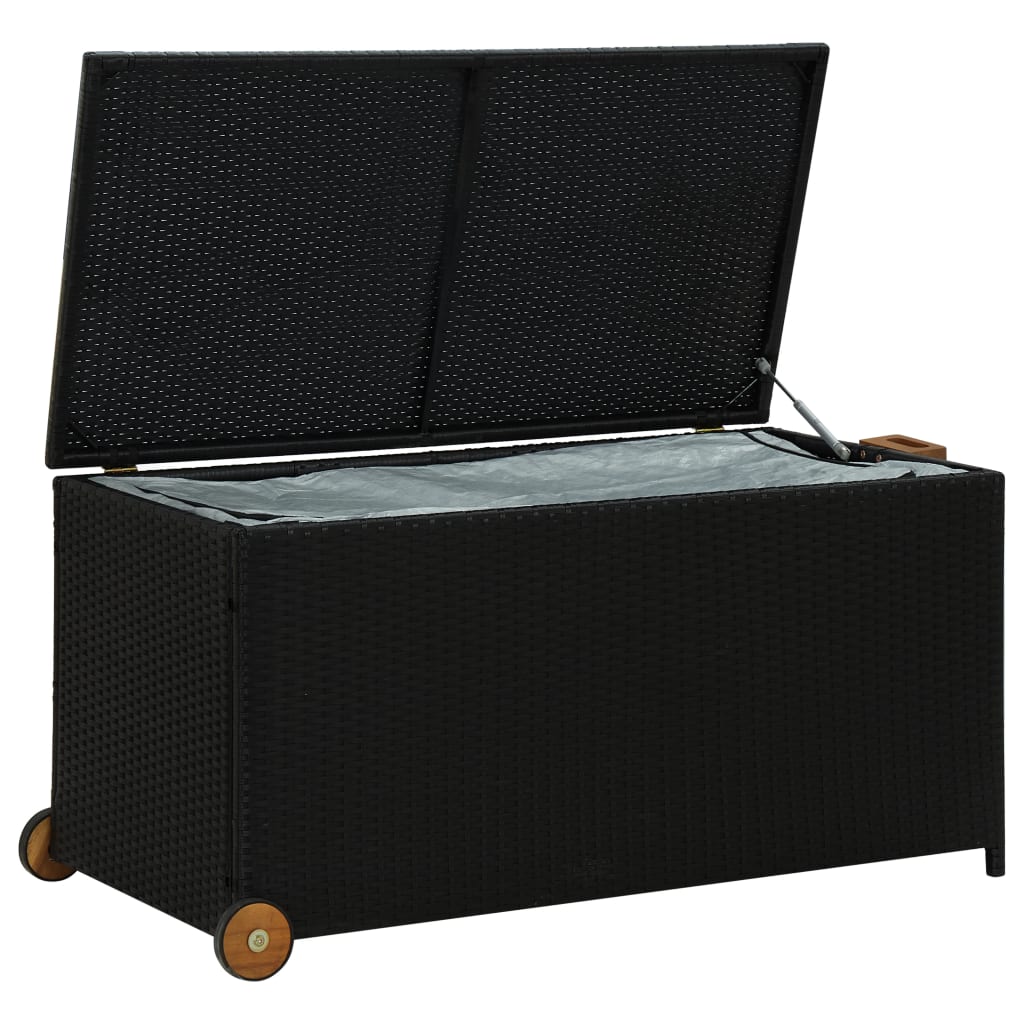 Tuinbox 120x65x61 cm poly rattan zwart - Afbeelding 6
