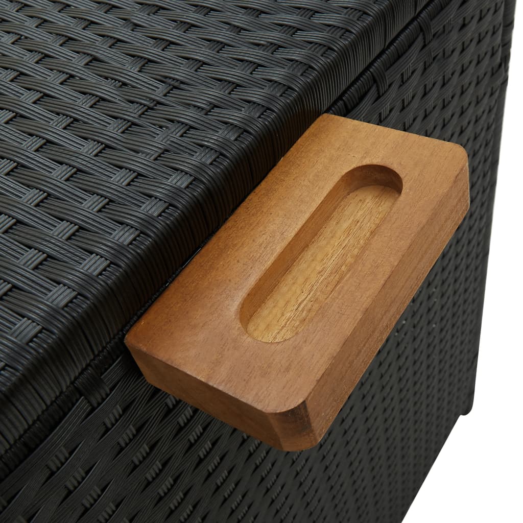 Tuinbox 120x65x61 cm poly rattan zwart - Afbeelding 8
