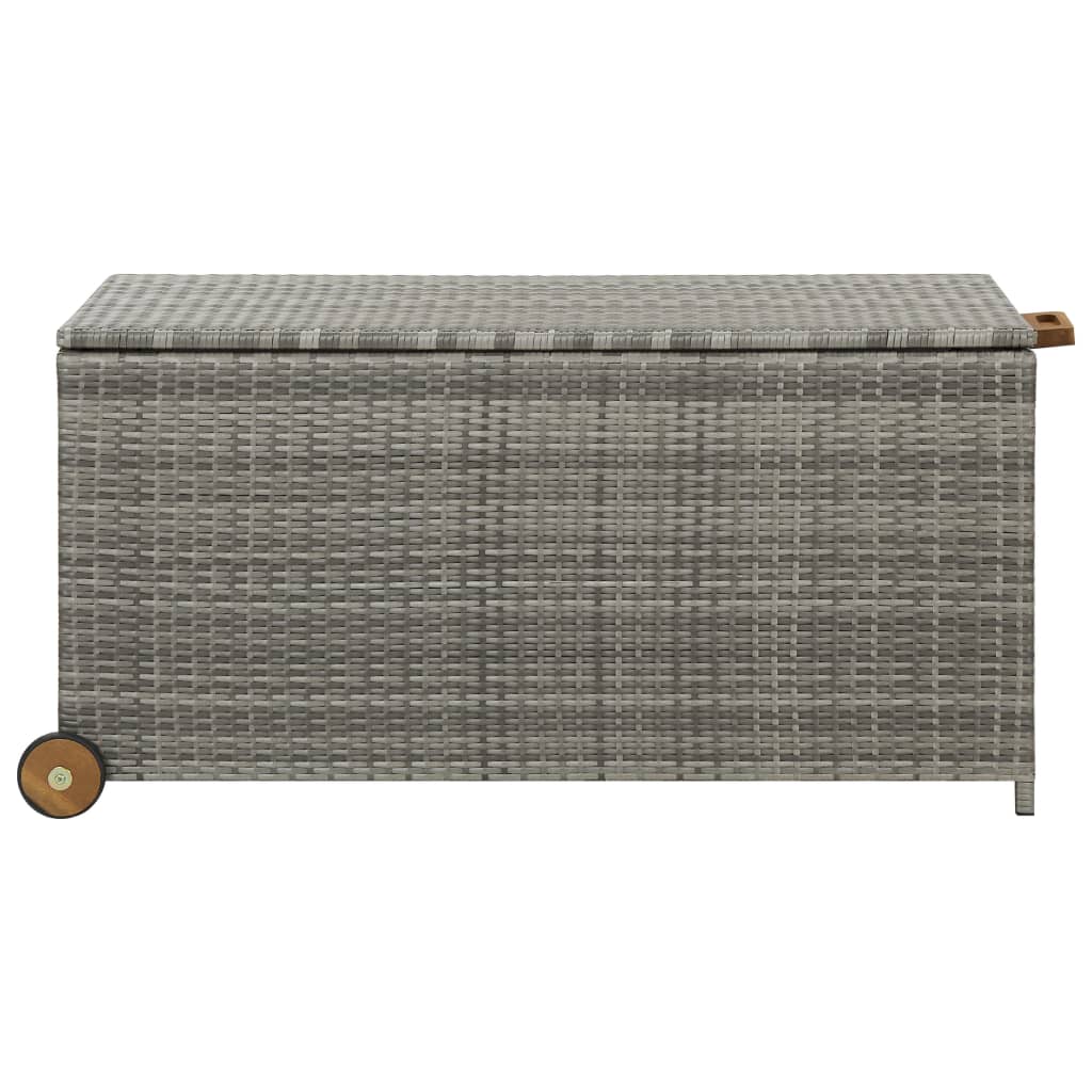 Tuinbox 120x65x61 cm poly rattan lichtgrijs - Afbeelding 3