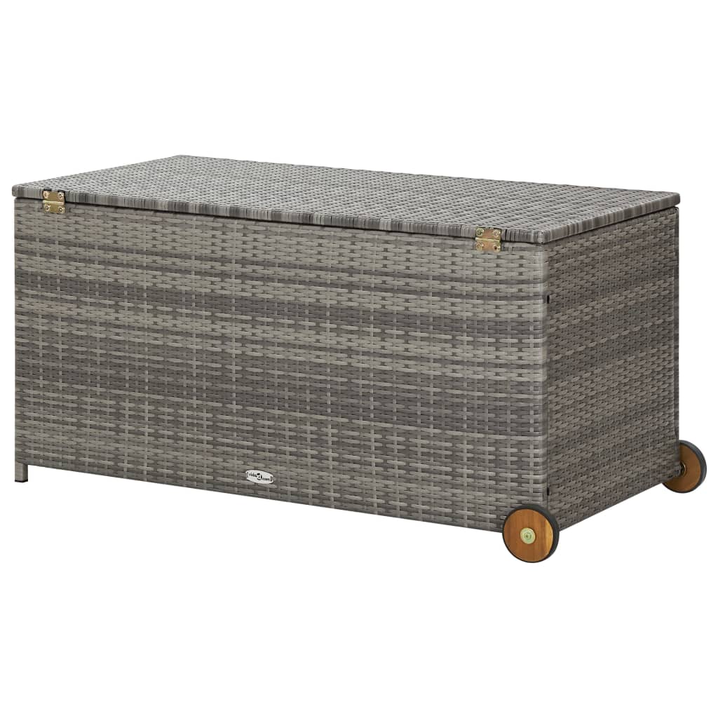 Tuinbox 120x65x61 cm poly rattan lichtgrijs - Afbeelding 5
