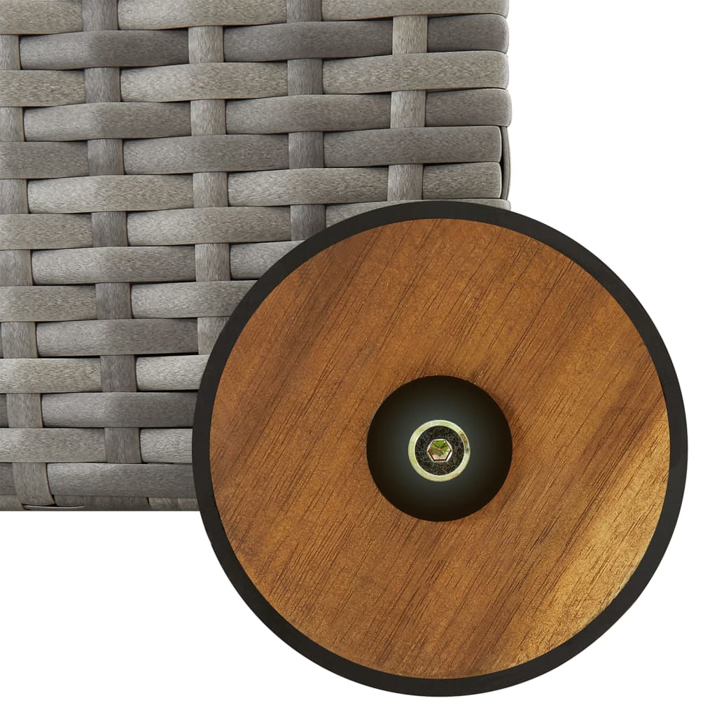 Tuinbox 120x65x61 cm poly rattan lichtgrijs - Afbeelding 8