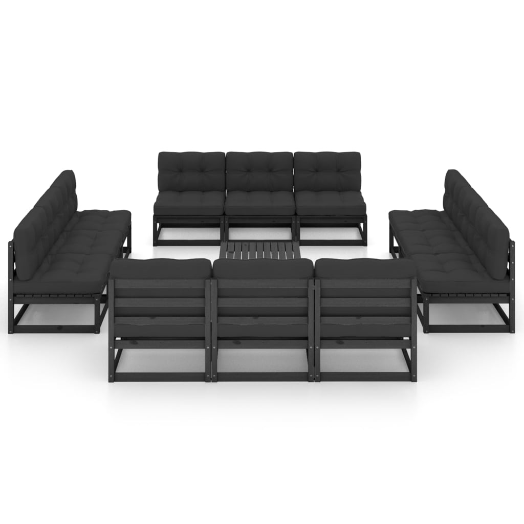 13-delige Loungeset met kussens massief grenenhout - Afbeelding 2