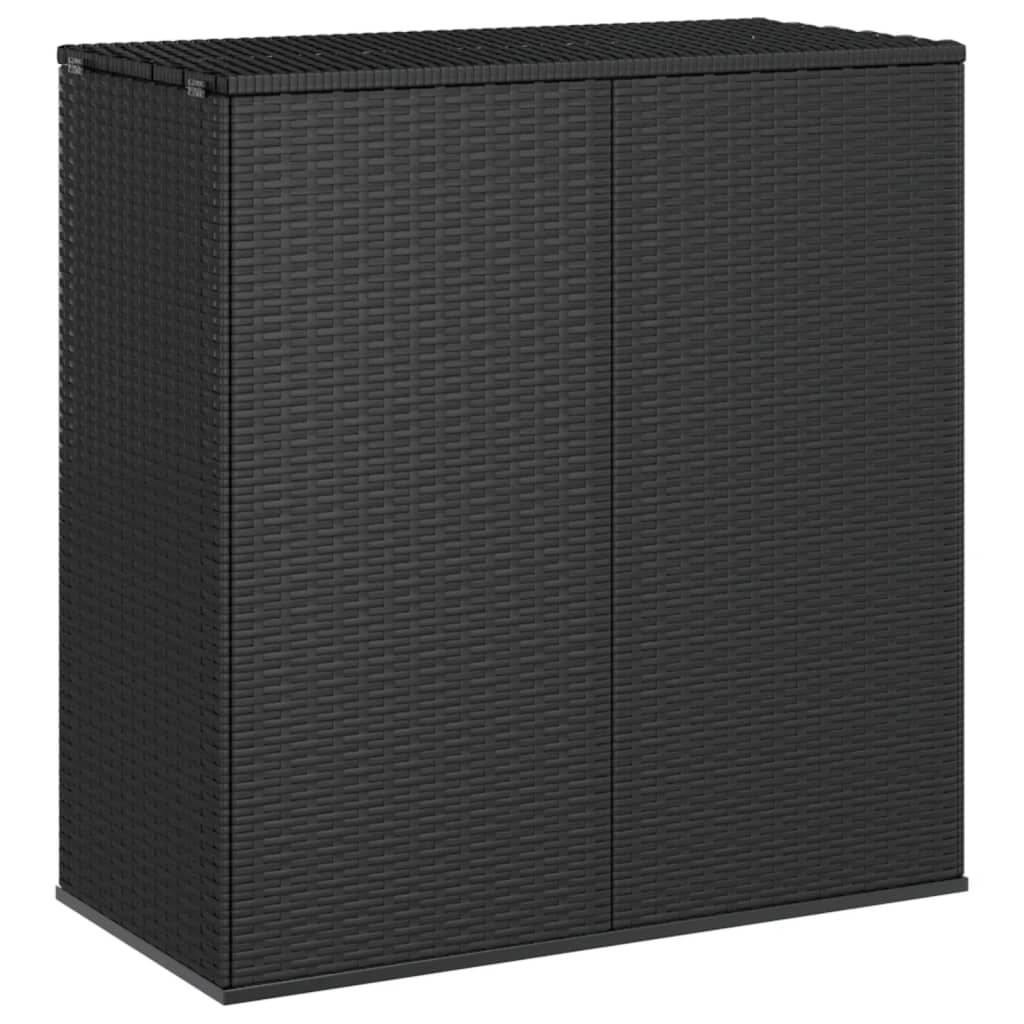 Tuinbox 100x49x103,5 cm polyetheen rattan zwart - Afbeelding 2