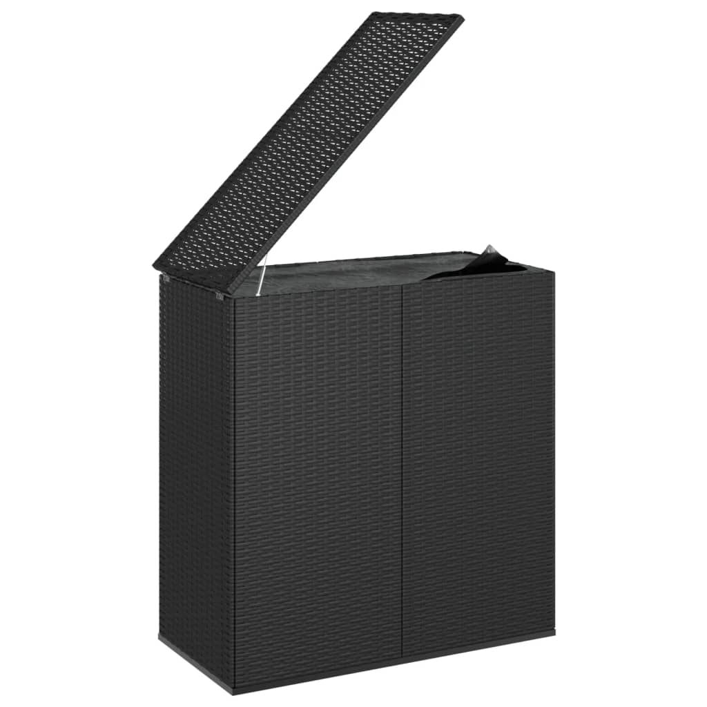 Tuinbox 100x49x103,5 cm polyetheen rattan zwart - Afbeelding 4