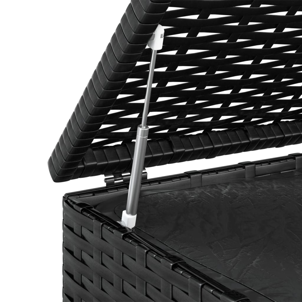 Tuinbox 100x49x103,5 cm polyetheen rattan zwart - Afbeelding 5