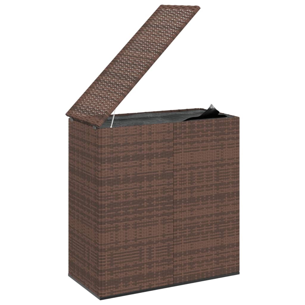 Tuinbox 100x49x103,5 cm polyetheen rattan bruin - Afbeelding 4