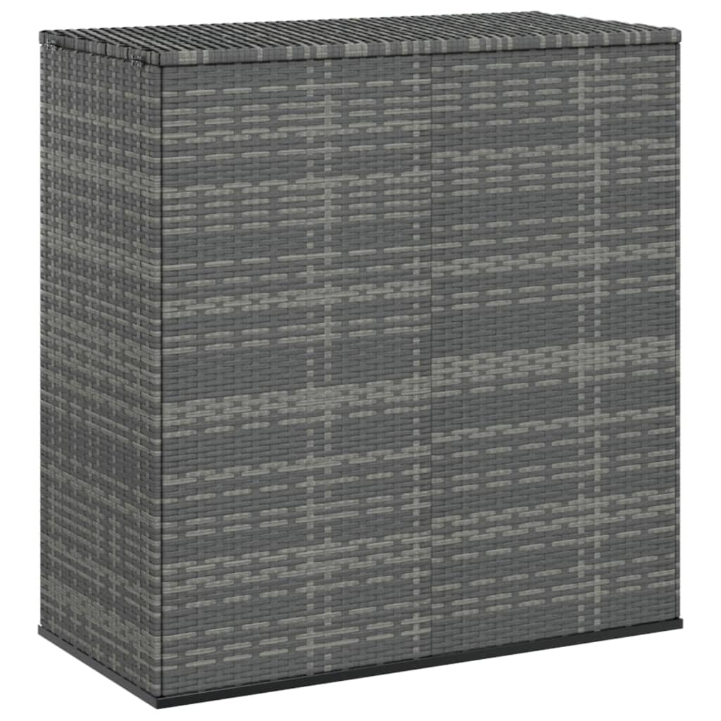 Tuinbox 100x49x103,5 cm polyetheen rattan grijs - Afbeelding 2