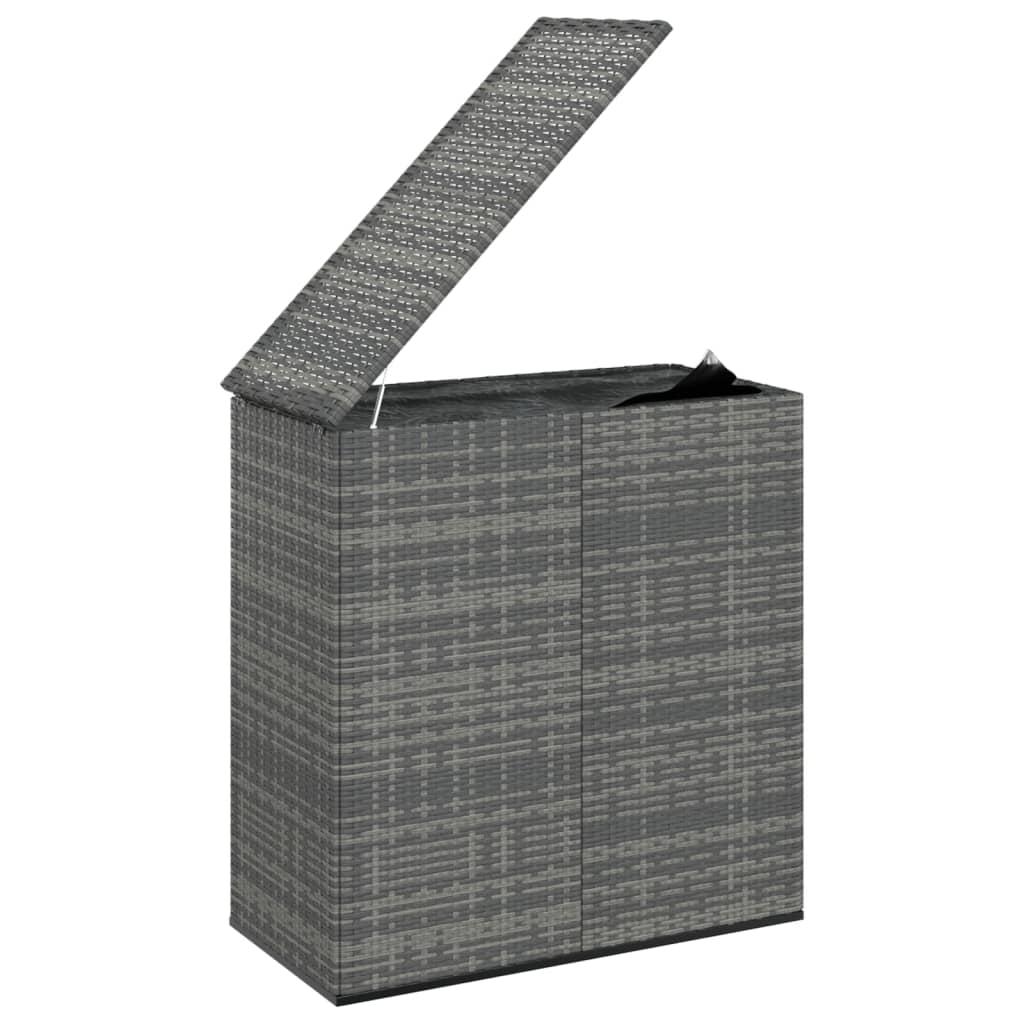 Tuinbox 100x49x103,5 cm polyetheen rattan grijs - Afbeelding 4