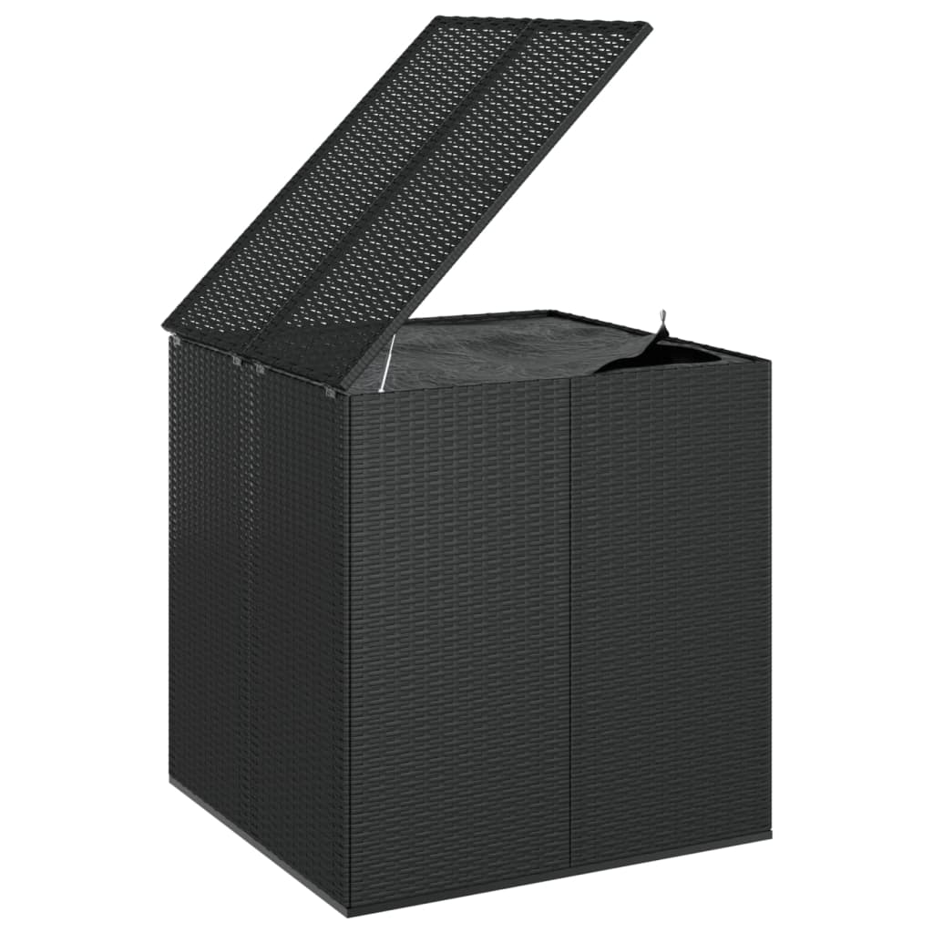 Tuinbox 100x97,5x104 cm polyetheen rattan zwart - Afbeelding 4