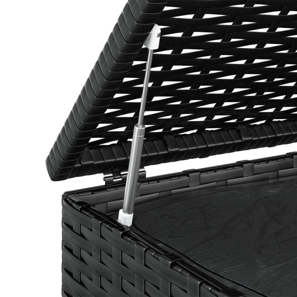 Tuinbox 100x97,5x104 cm polyetheen rattan zwart - Afbeelding 5