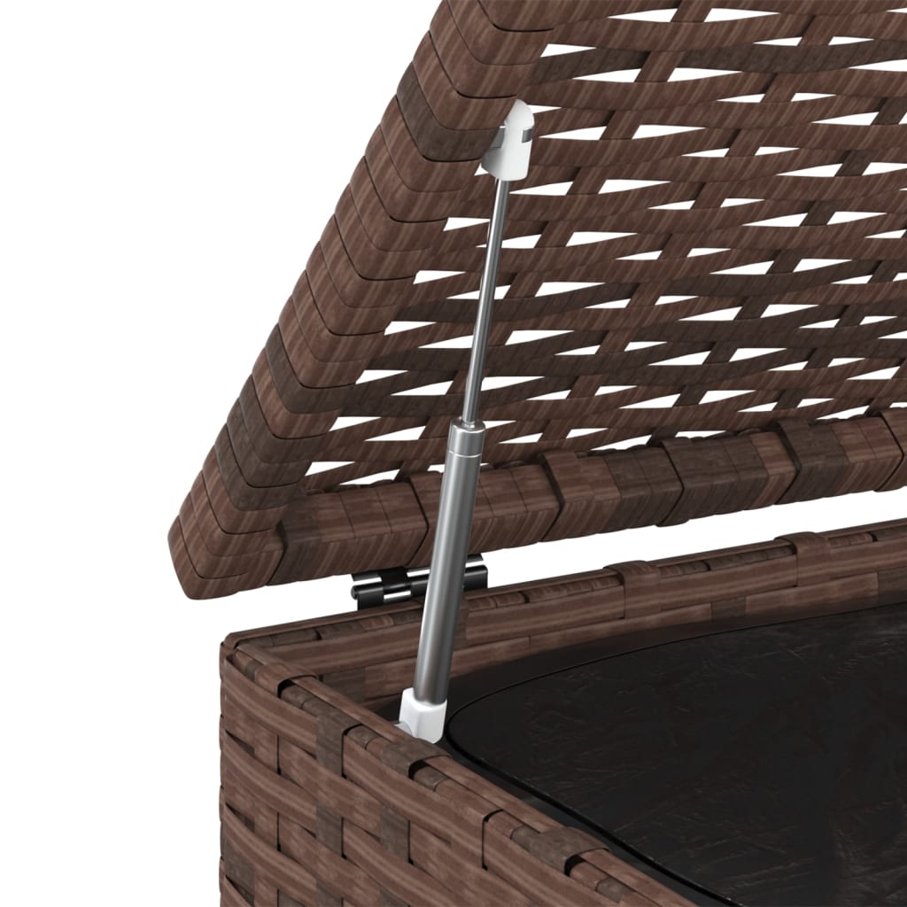 Tuinbox 100x97,5x104 cm polyetheen rattan bruin - Afbeelding 4