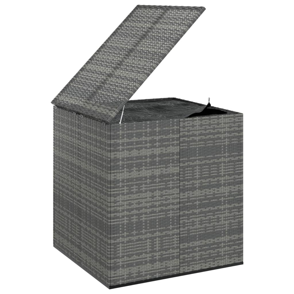 Tuinbox 100x97,5x104 cm polyetheen rattan grijs - Afbeelding 4