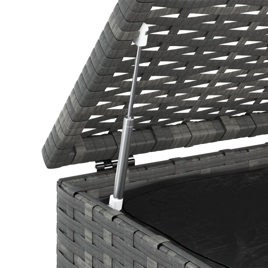 Tuinbox 100x97,5x104 cm polyetheen rattan grijs - Afbeelding 5
