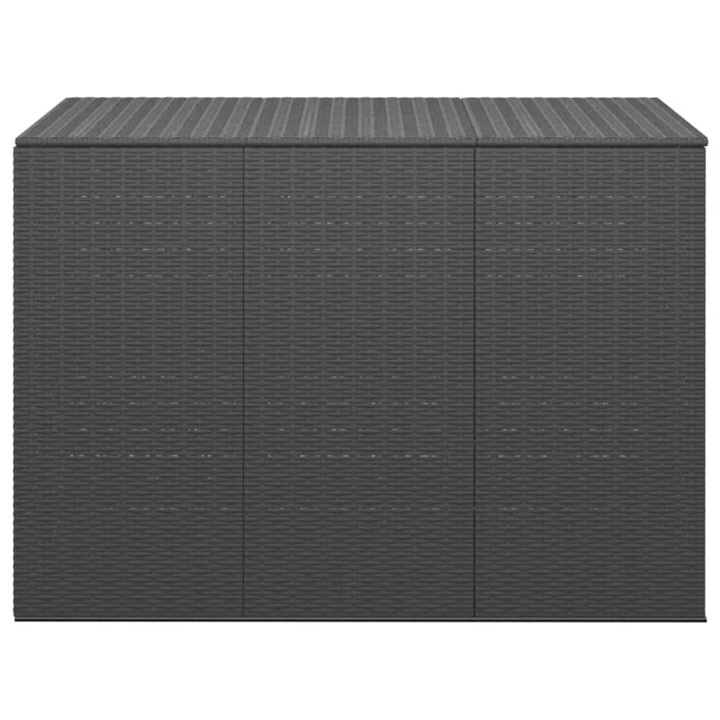 Tuinbox 145x100x103 cm polyetheen rattan zwart - Afbeelding 2