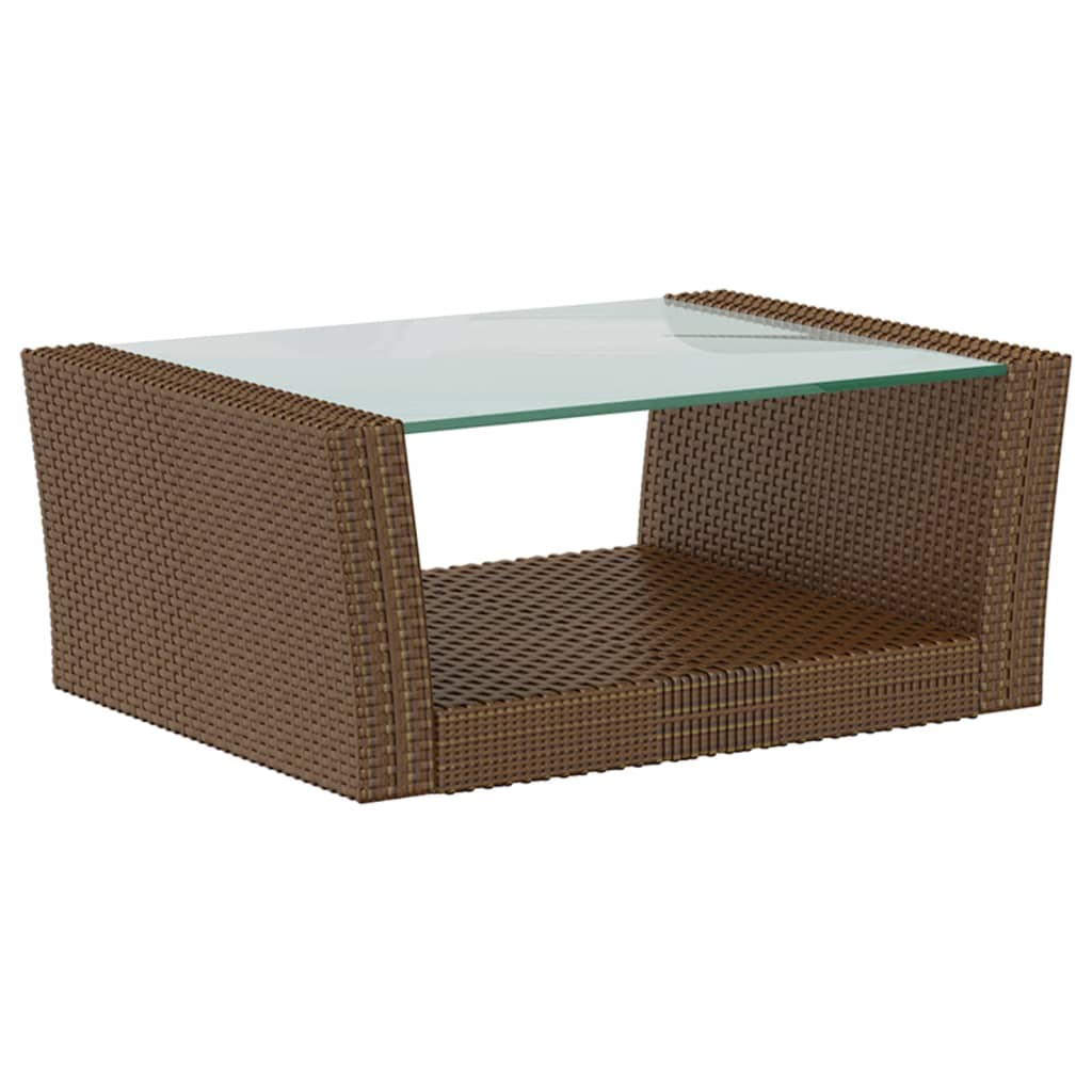 16-delige Loungeset met kussens poly rattan bruin - Afbeelding 7