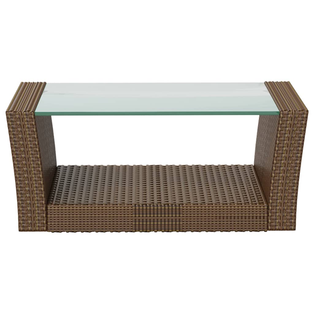 16-delige Loungeset met kussens poly rattan bruin - Afbeelding 8