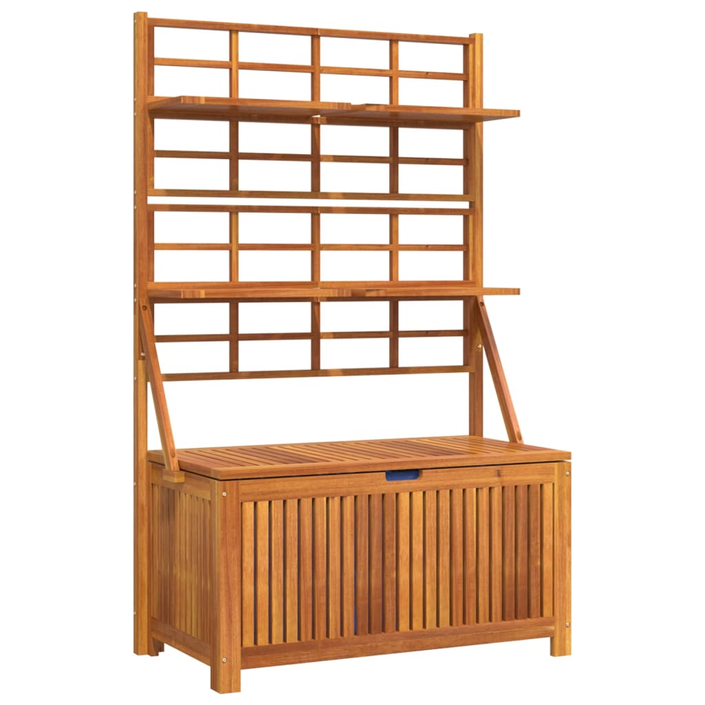 Opbergbox met latwerk 99x50x160 cm massief acaciahout - Afbeelding 2