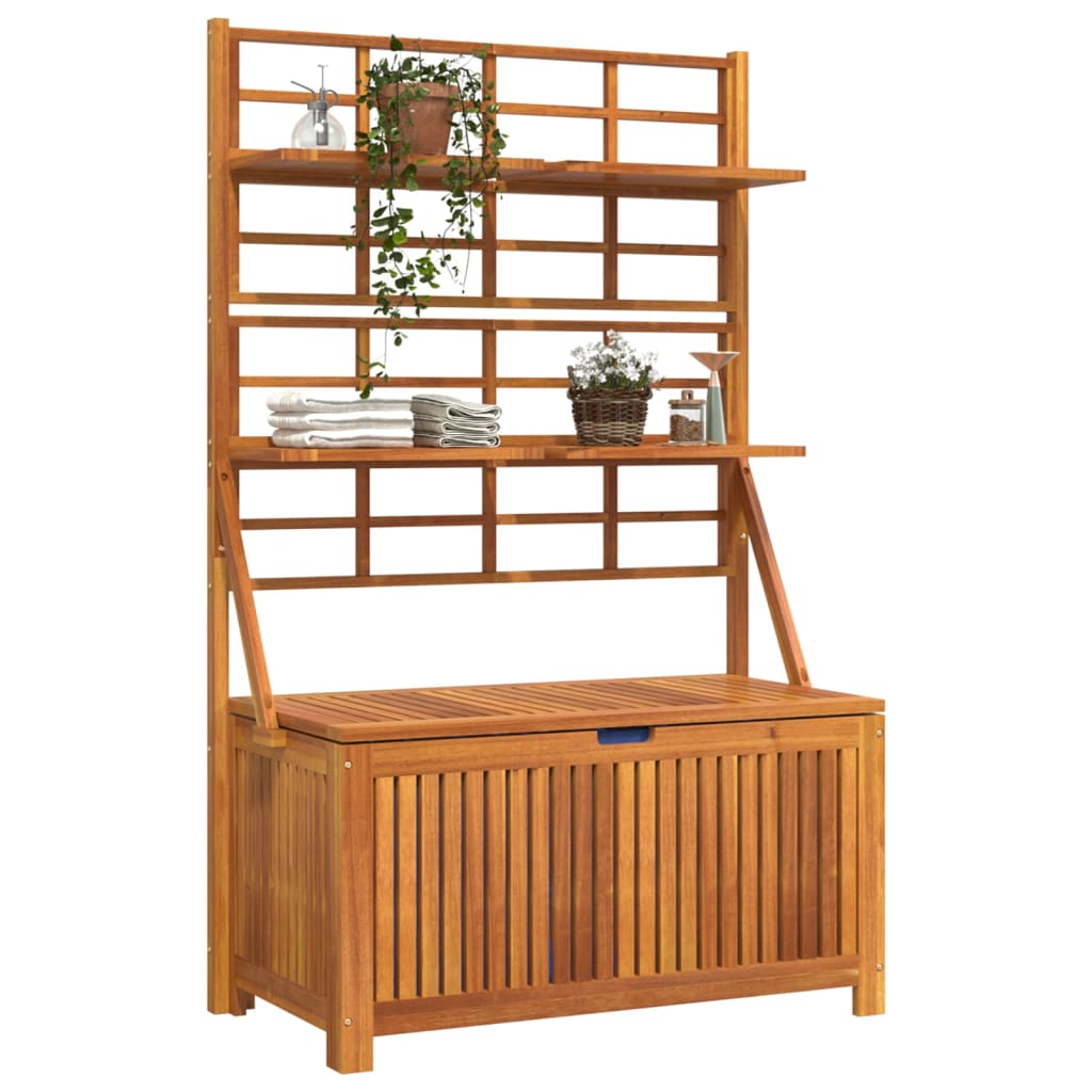Opbergbox met latwerk 99x50x160 cm massief acaciahout - Afbeelding 3