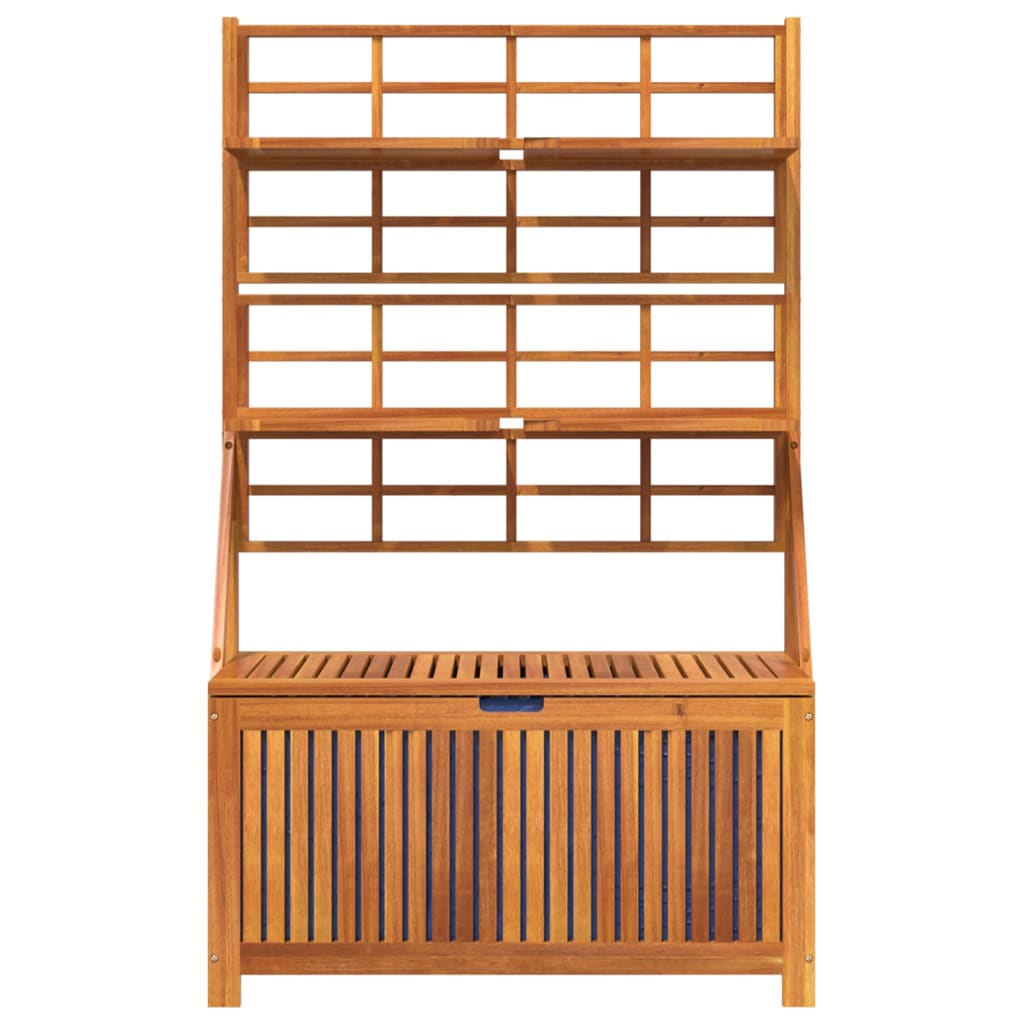 Opbergbox met latwerk 99x50x160 cm massief acaciahout - Afbeelding 4