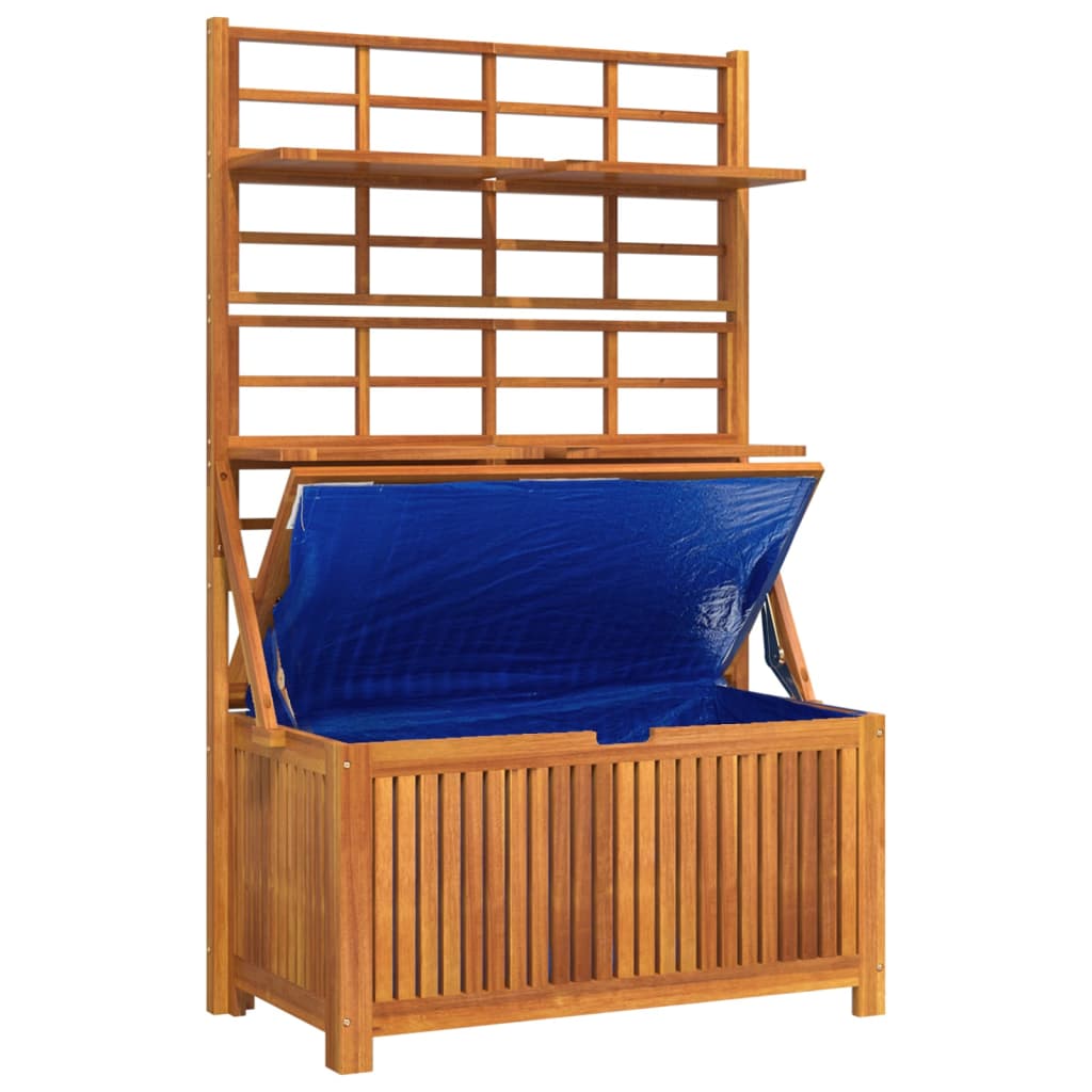 Opbergbox met latwerk 99x50x160 cm massief acaciahout - Afbeelding 5