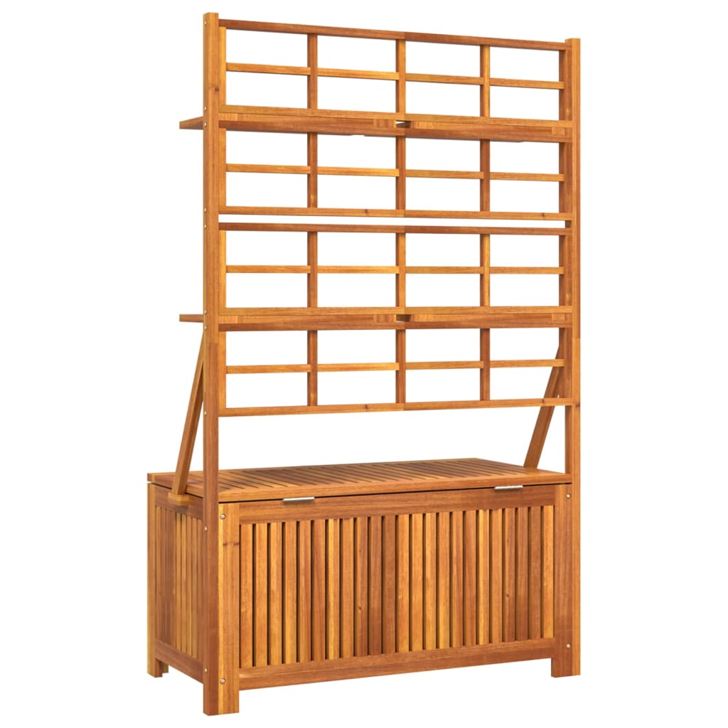 Opbergbox met latwerk 99x50x160 cm massief acaciahout - Afbeelding 7