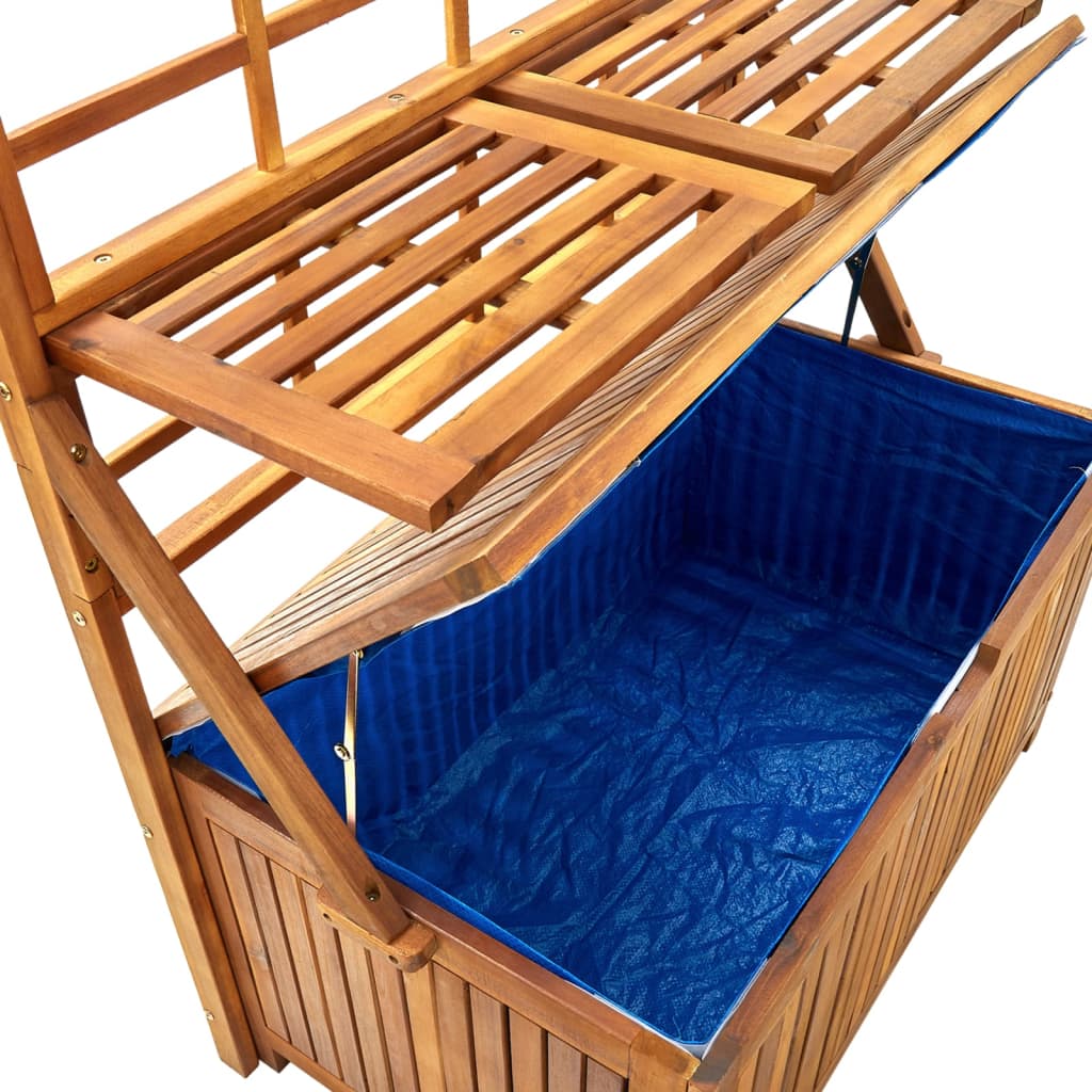 Opbergbox met latwerk 99x50x160 cm massief acaciahout - Afbeelding 9